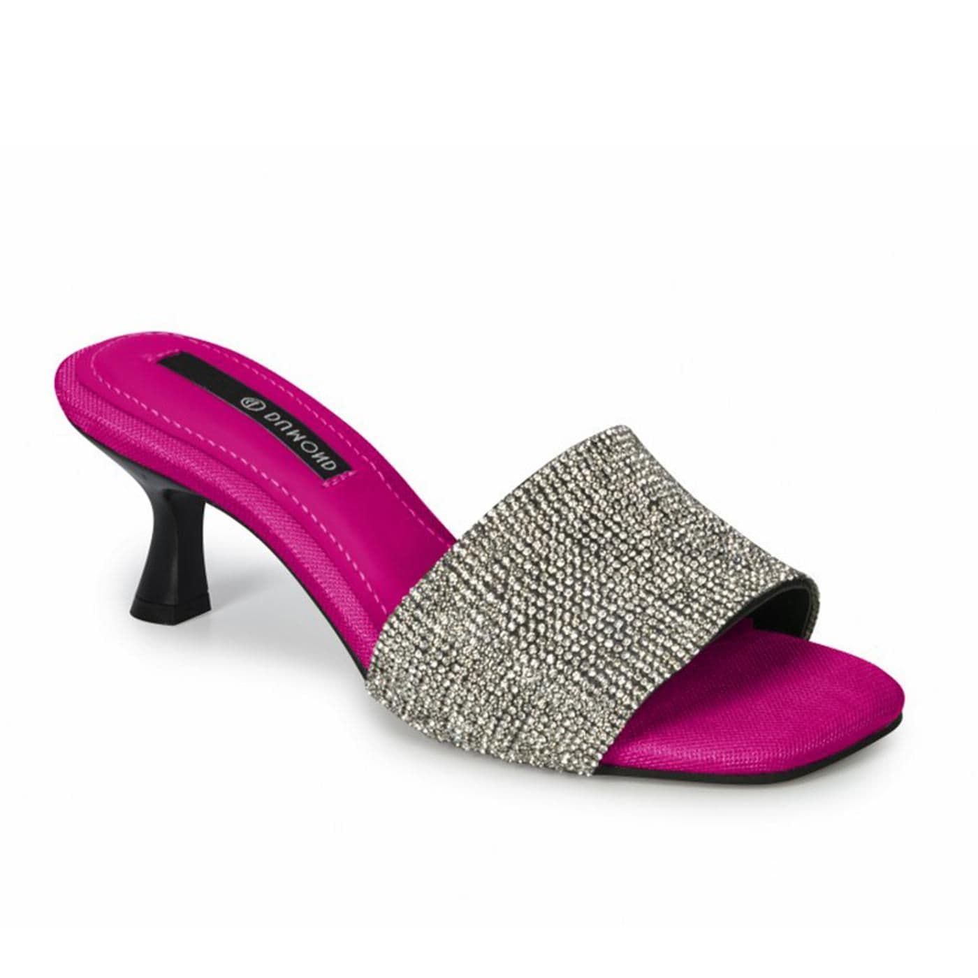 4118061-4 SANDALIA TACON cristal/preto/rosa eletric image.