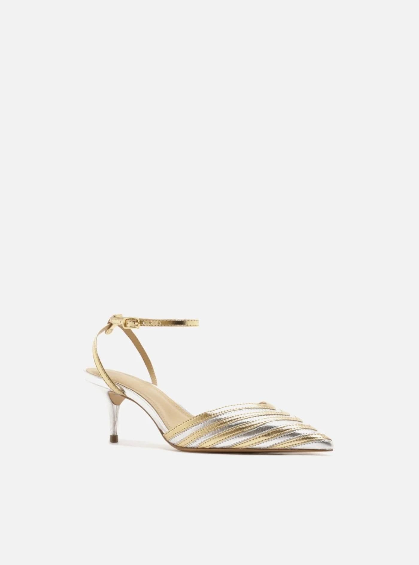 Scarpin Fivela x28pz - ouro/silver - image