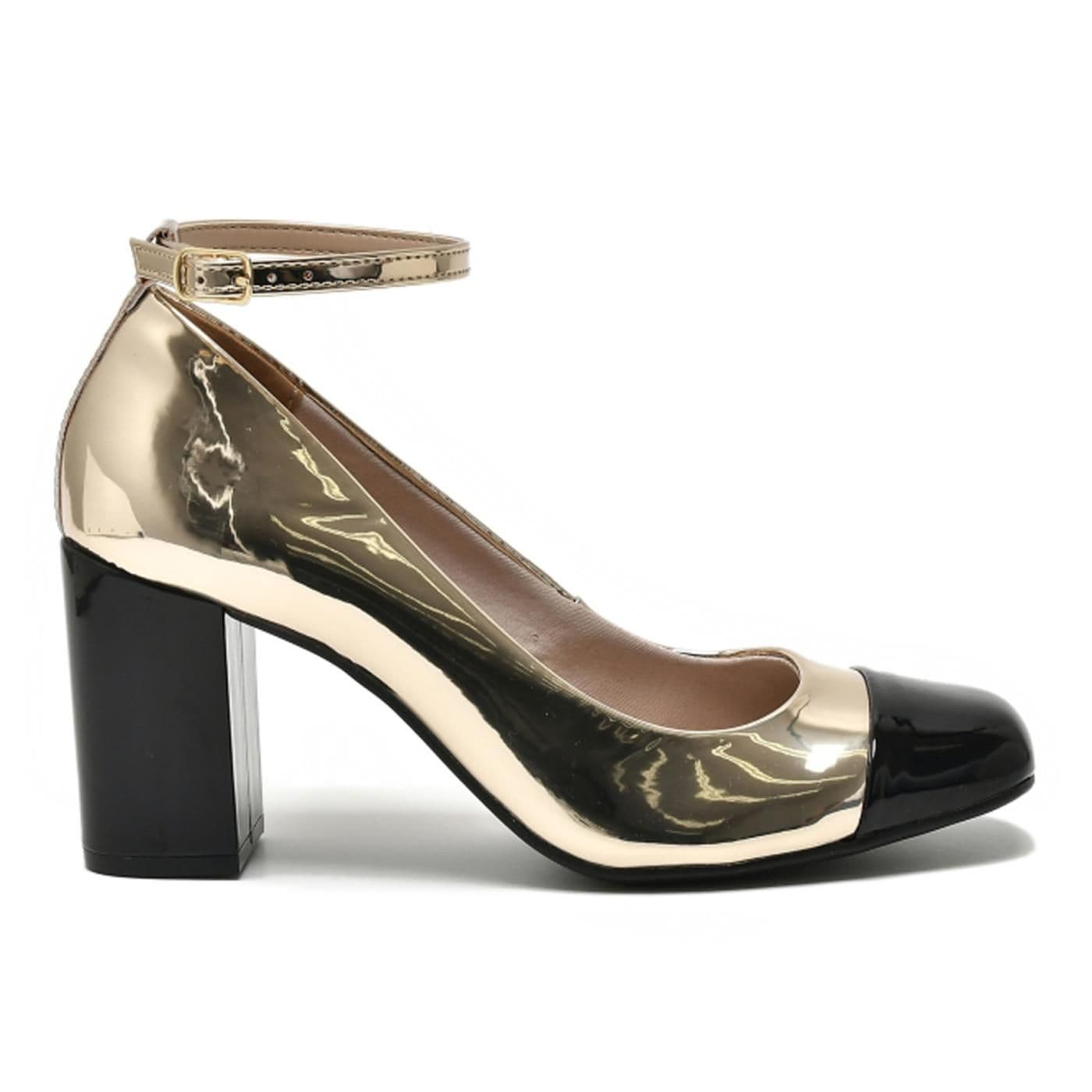 ZAPATO CERRADO 062-001-01 preto /dourado /preto - image