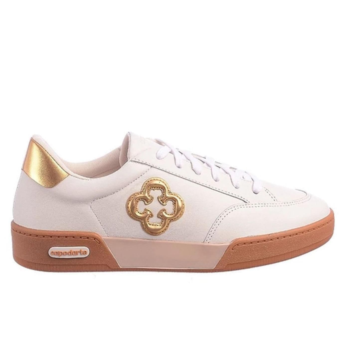 Zapatilla 4017642 bianco/ouro/ouro