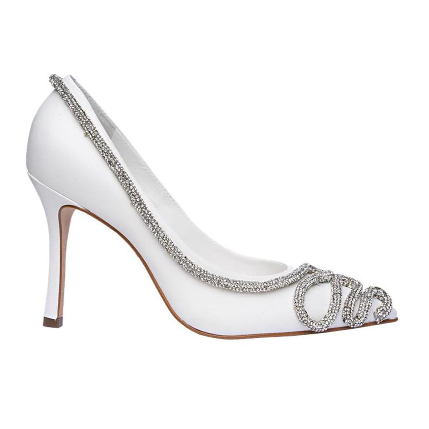 Scarpin Snake Crystal 607043 mestiço white image.