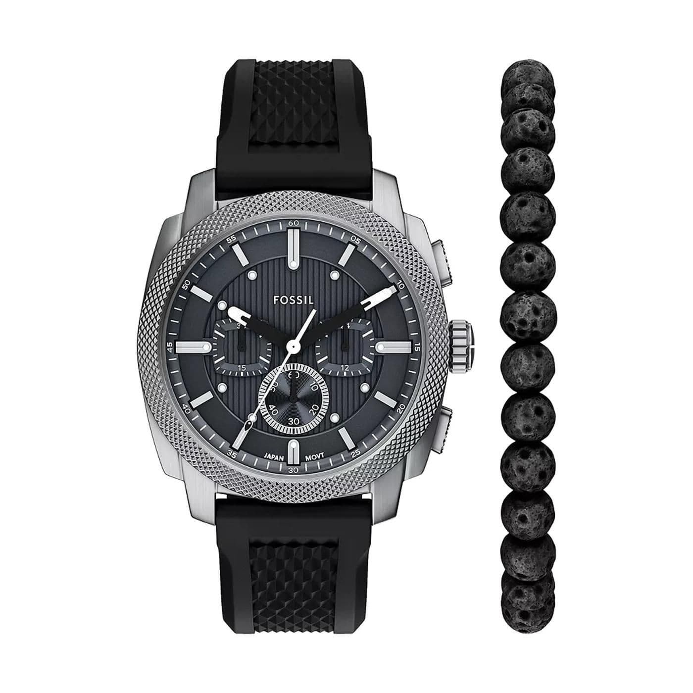 JUEGO DE Y PULSERA CON CRONÓGRAFO DE MÁQUINA black image.