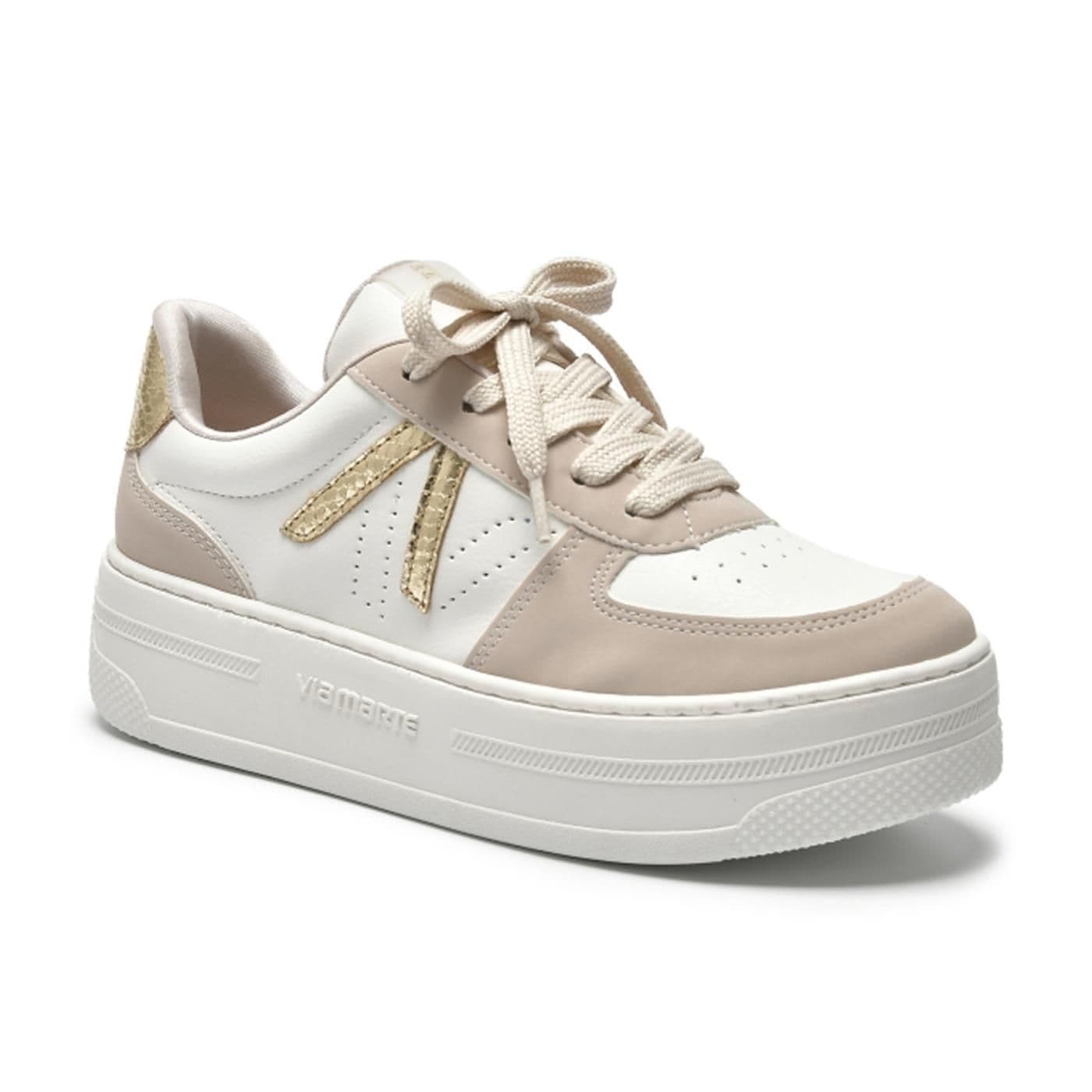 tenis casual  211-004-02 bege/milk/gold image.