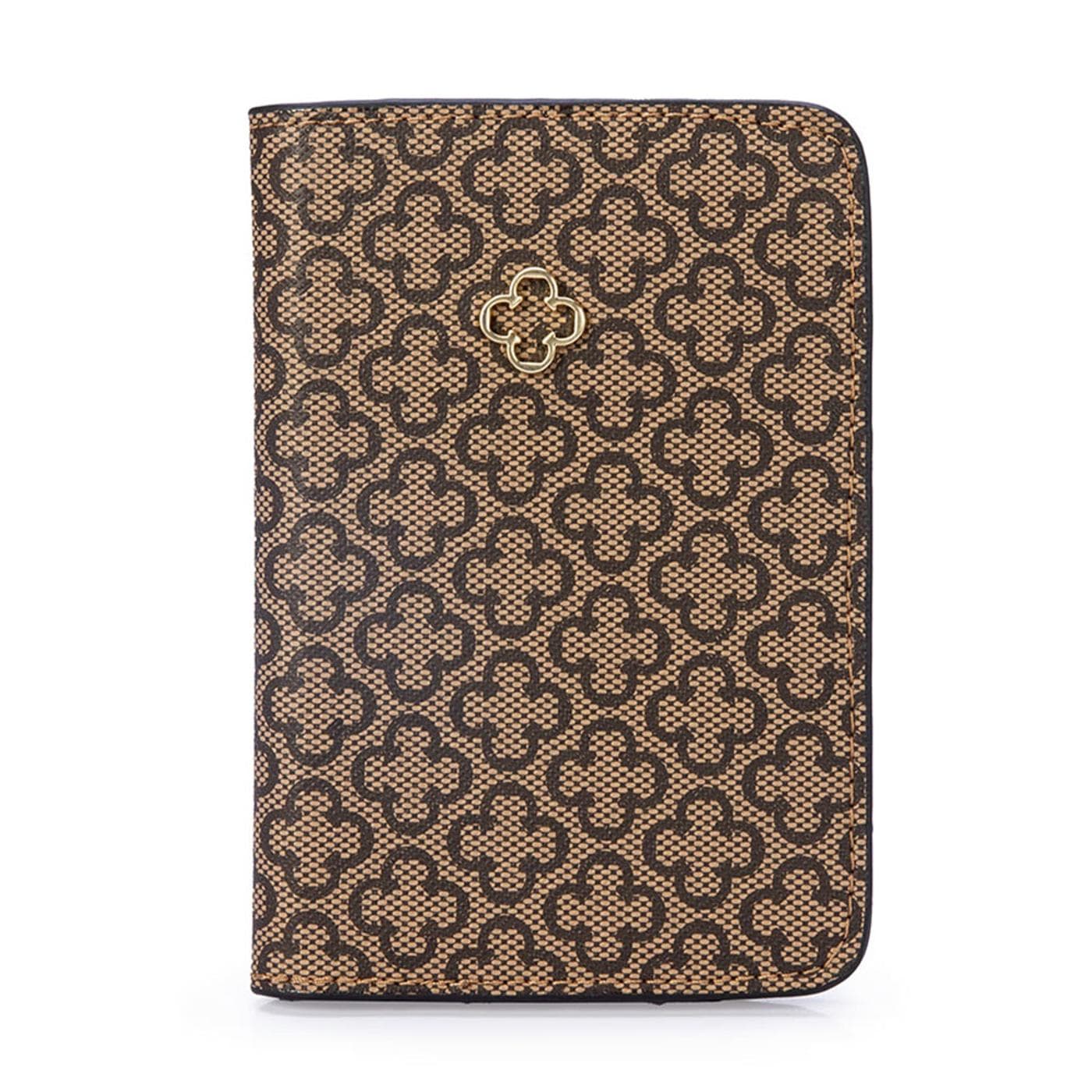 BILLETERA 493866 caimi & liaison ind nocciola(camel) / banho ouro claro escovado