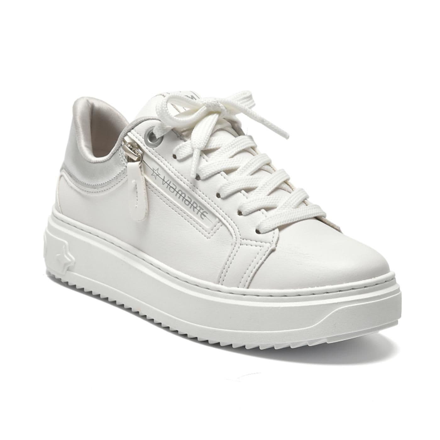 tenis casual  206-001-01 branco/prata image.
