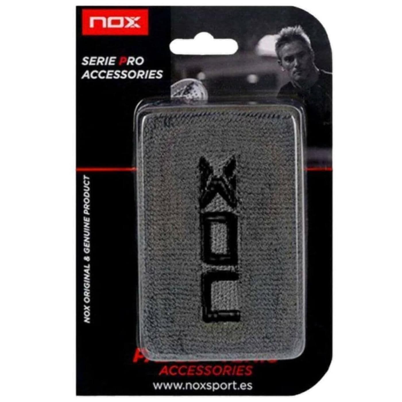 BLISTER (2 UDS) MUÑEQUERA NOX GRIS LOGO NEGRO  image.