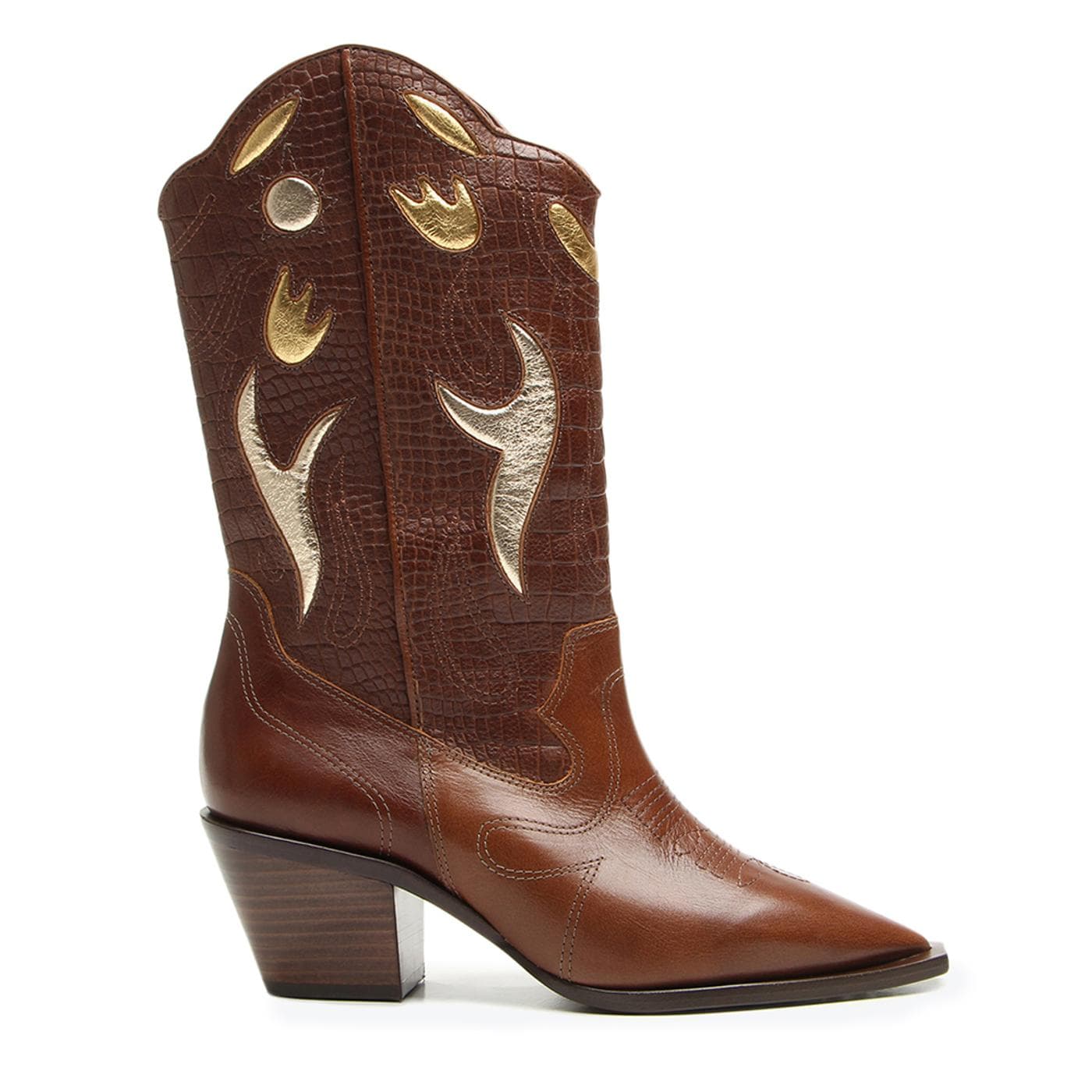 MONTREAL 1378004-20 croco soft shine coffee / ouro - image