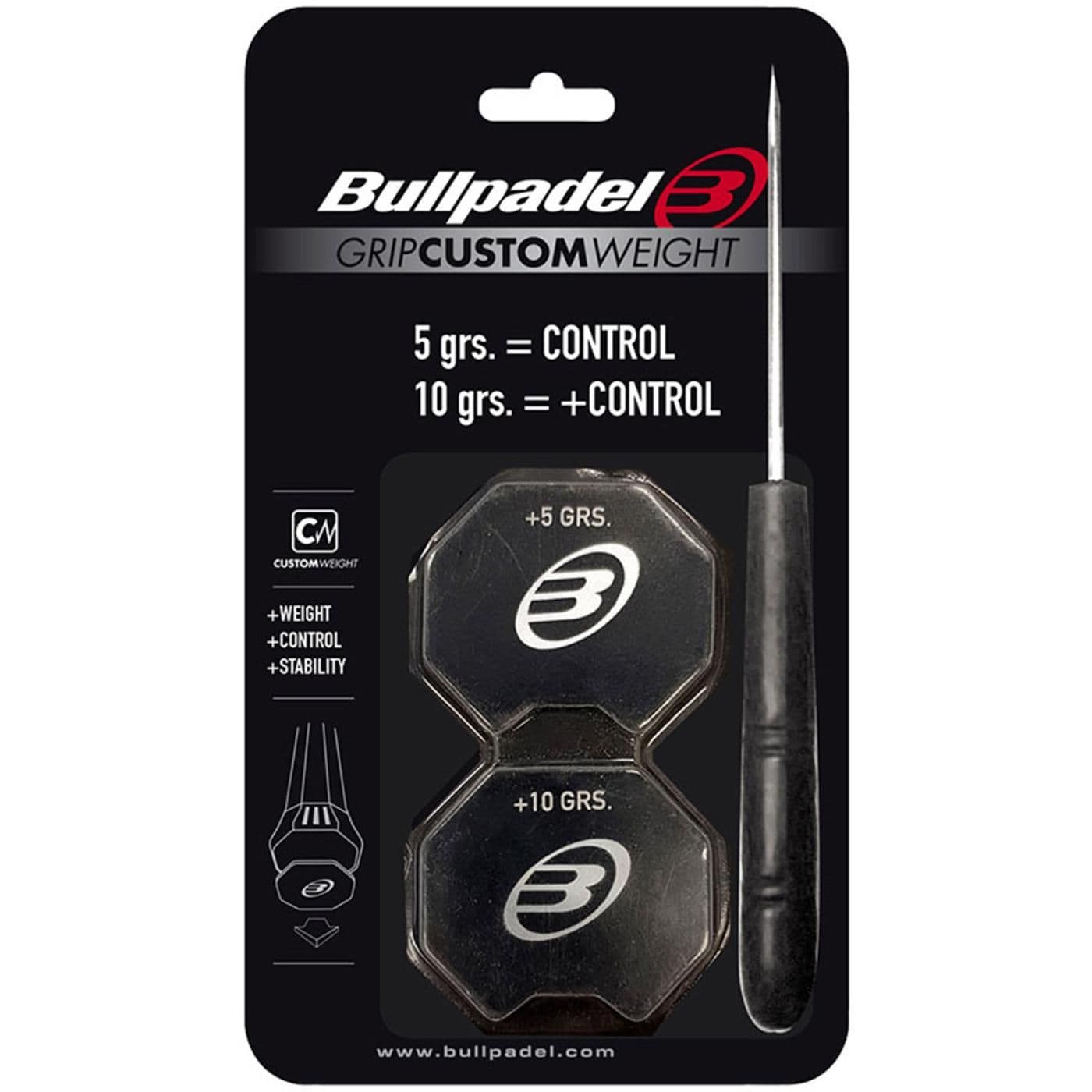 BULLPADEL GRIP CUSTOM WEIGHT NEGRO  image.