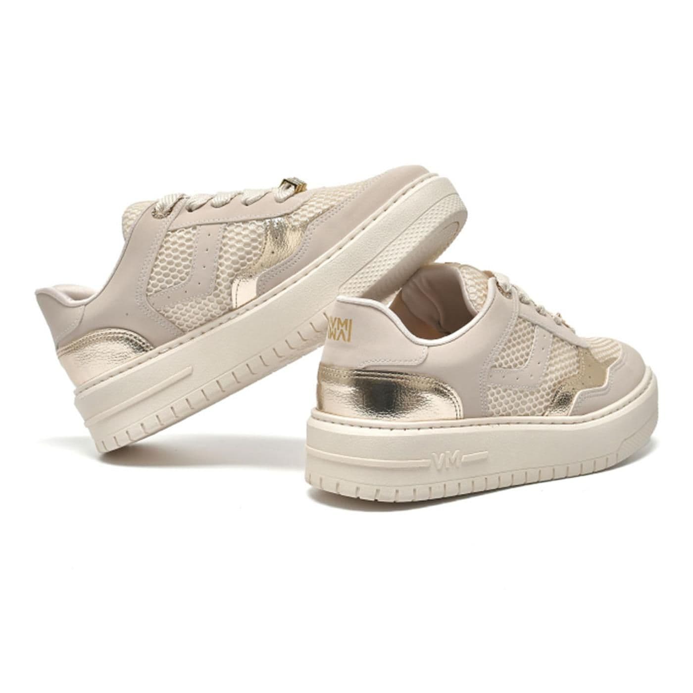 TENIS CASUAL 239-012-08 bege/pinoli/gold - image