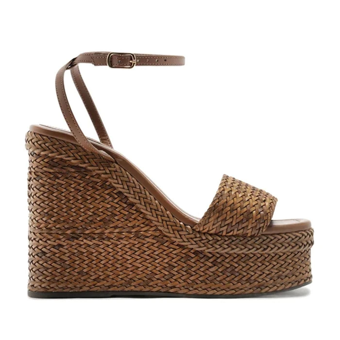 Sandalia de plataforma trenzada x29t2 - warm caramel