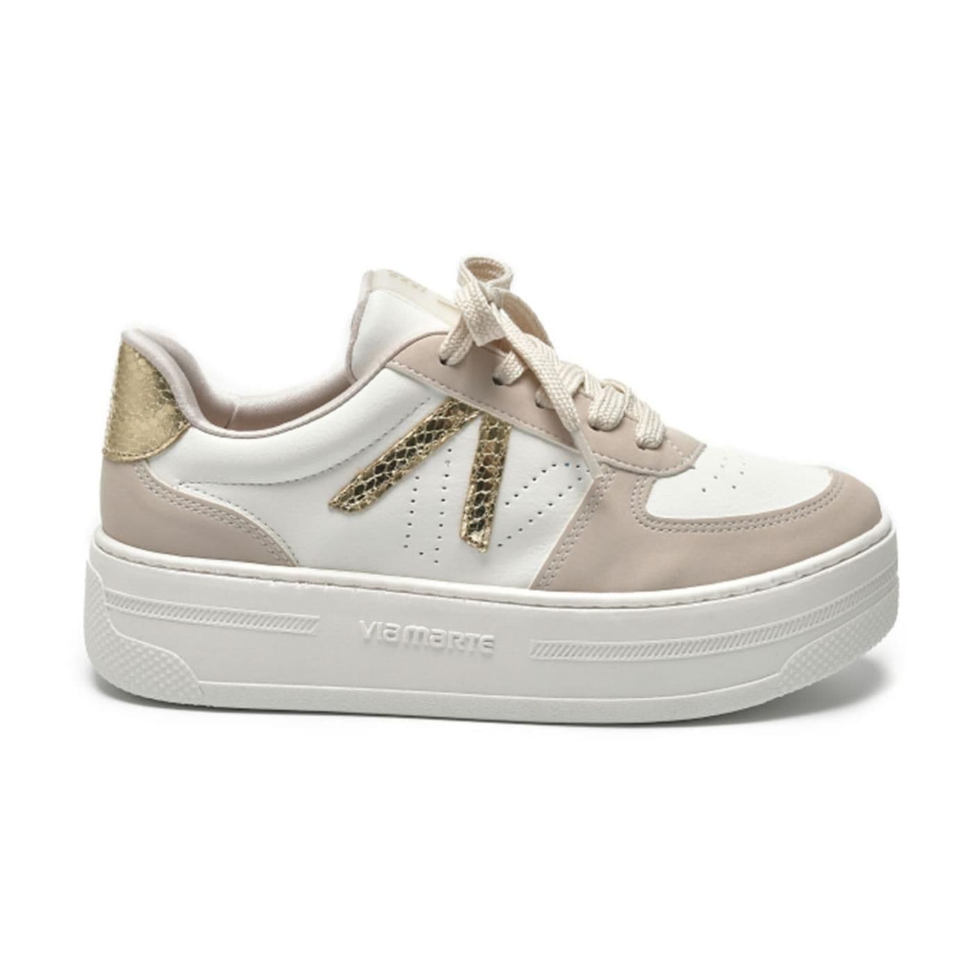tenis casual  211-004-02 bege/milk/gold - image