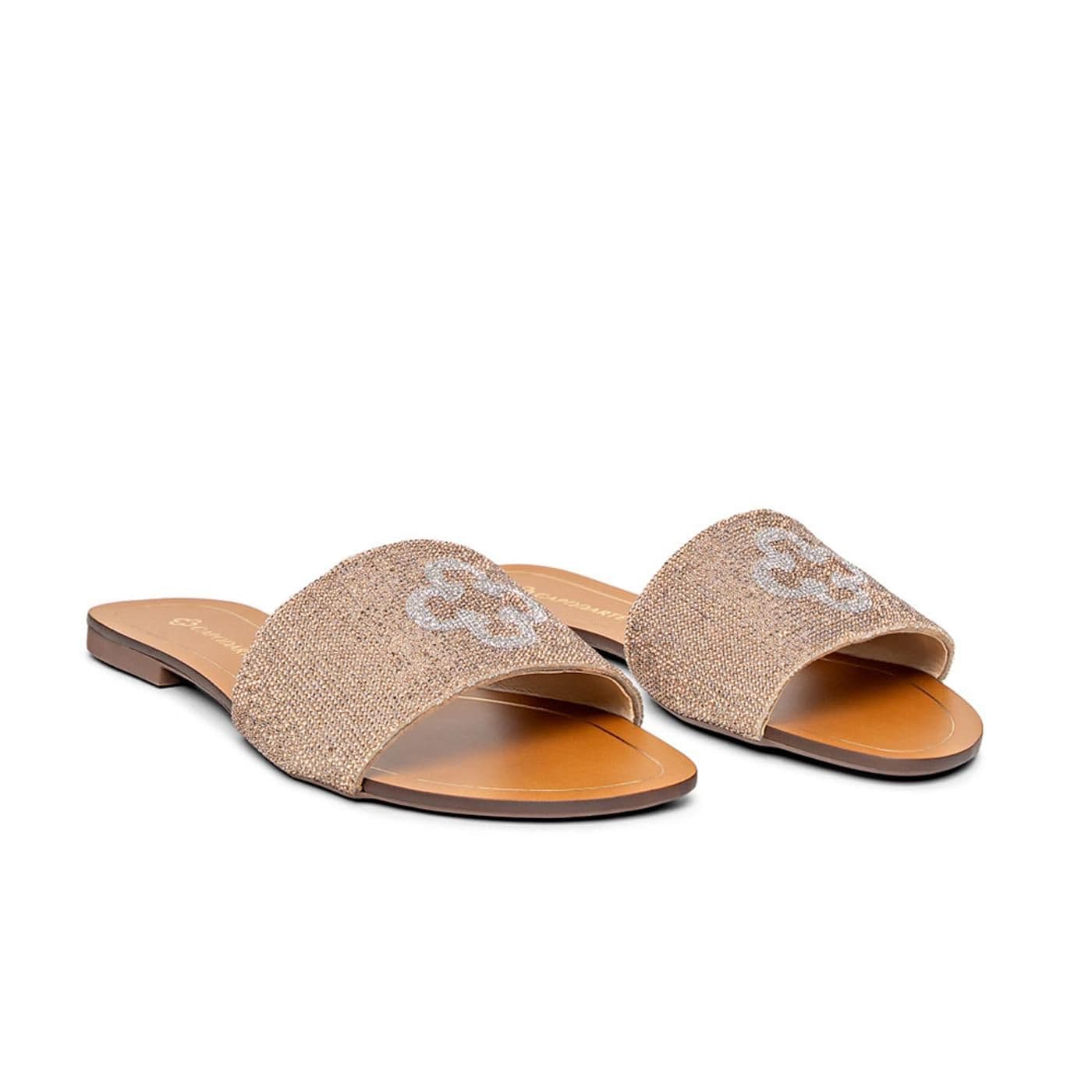 SANDALIA 4018992 tec.malha ouro /logo cristal - image