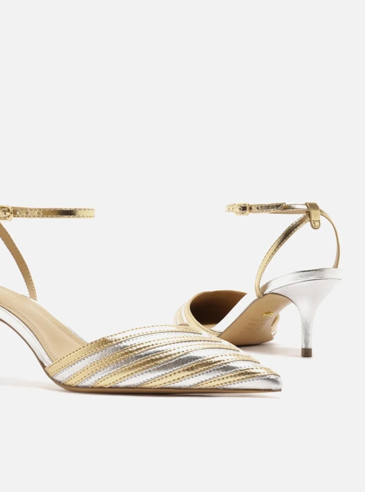 Scarpin Fivela x28pz - ouro/silver - image