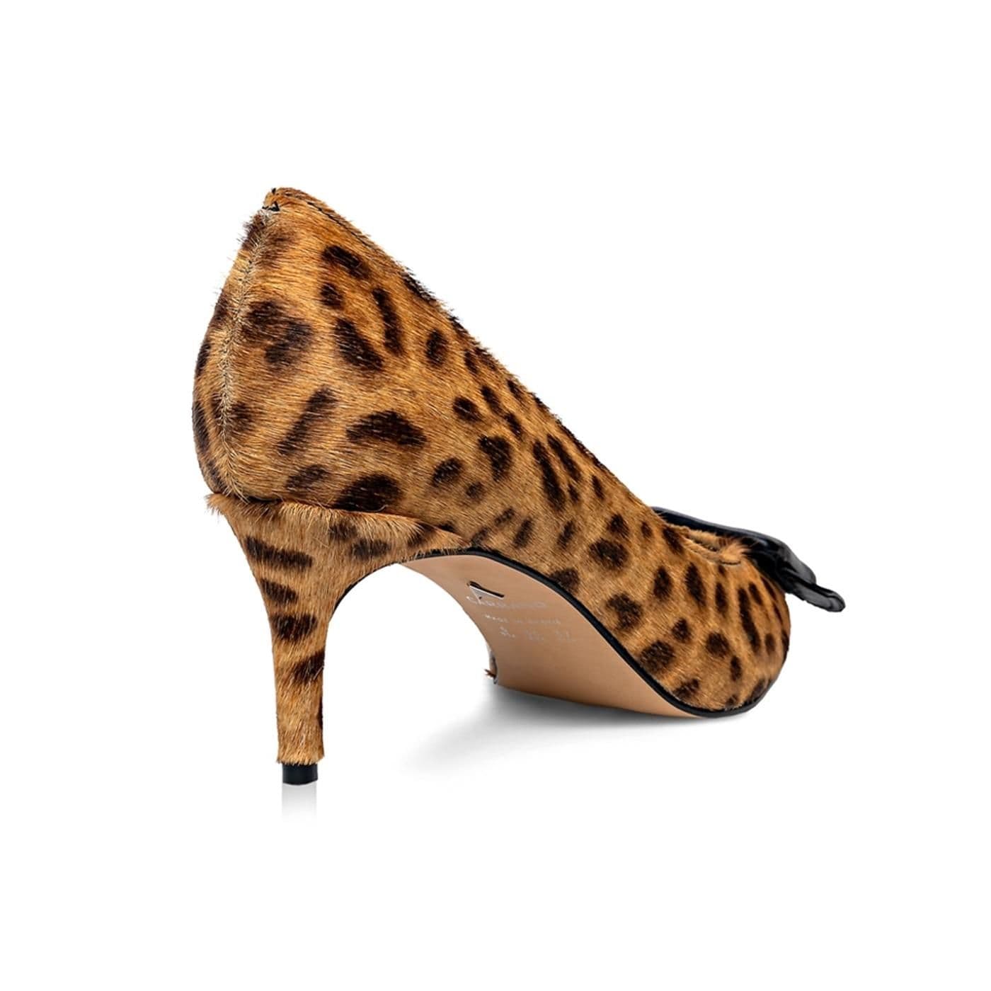 Zapato Tacon 439006 pelo new leopard/mestiço - camel/black - image