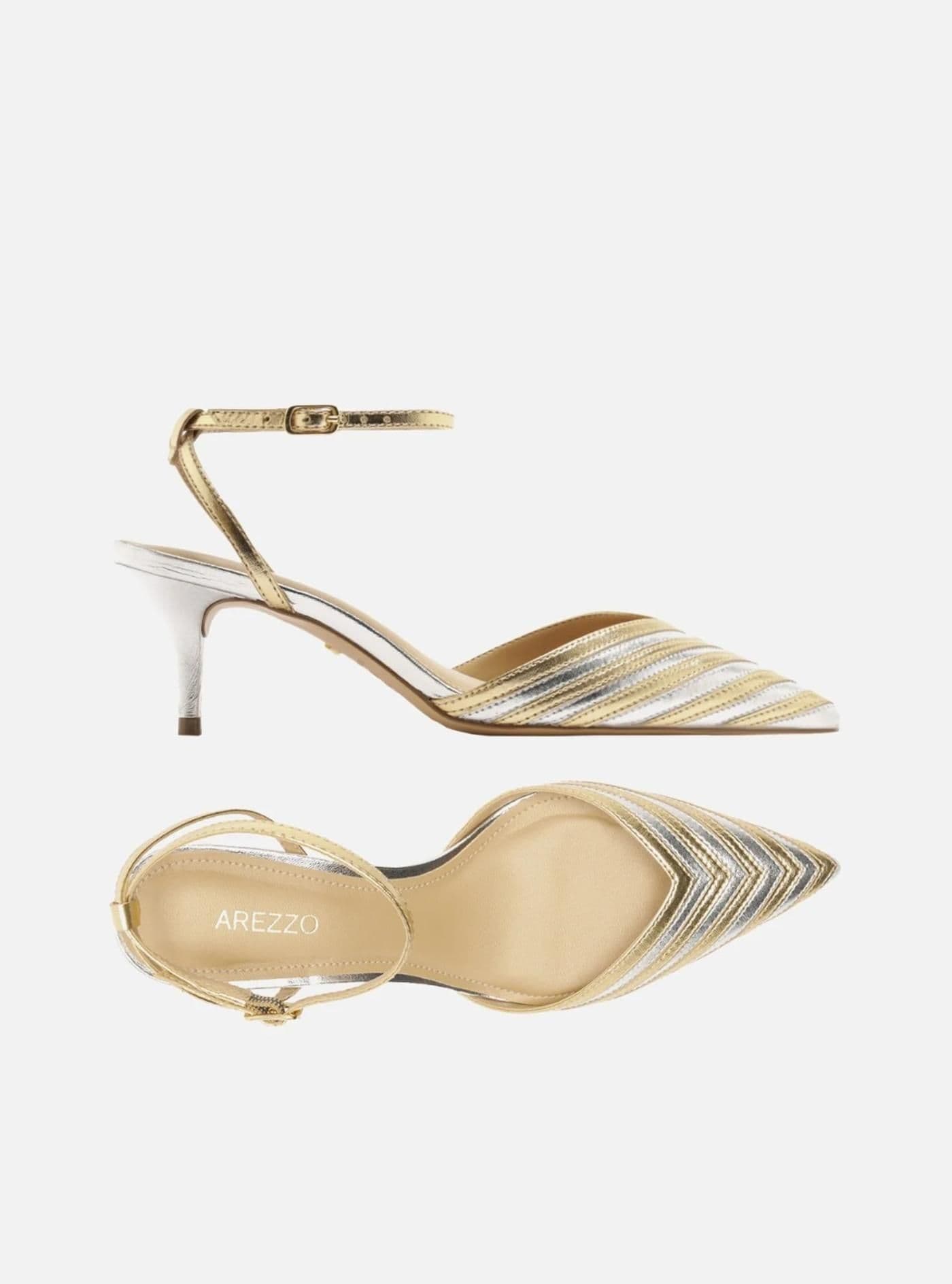 Scarpin Fivela x28pz - ouro/silver - image