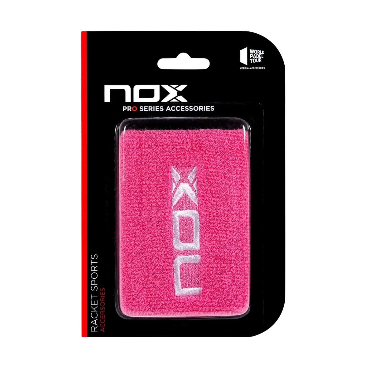 BLISTER (2 UDS) MUÑEQUERA NOX ROSA LOGO BLANCO  image.