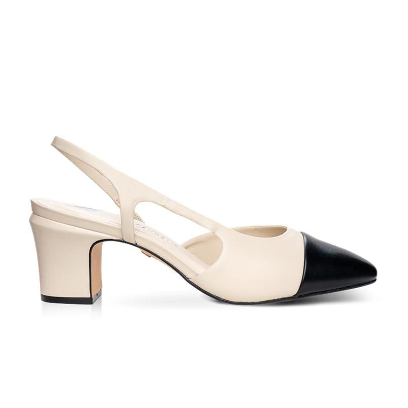 Scarpin Slingback Cap Toe 629001D mestiço black/lait image.
