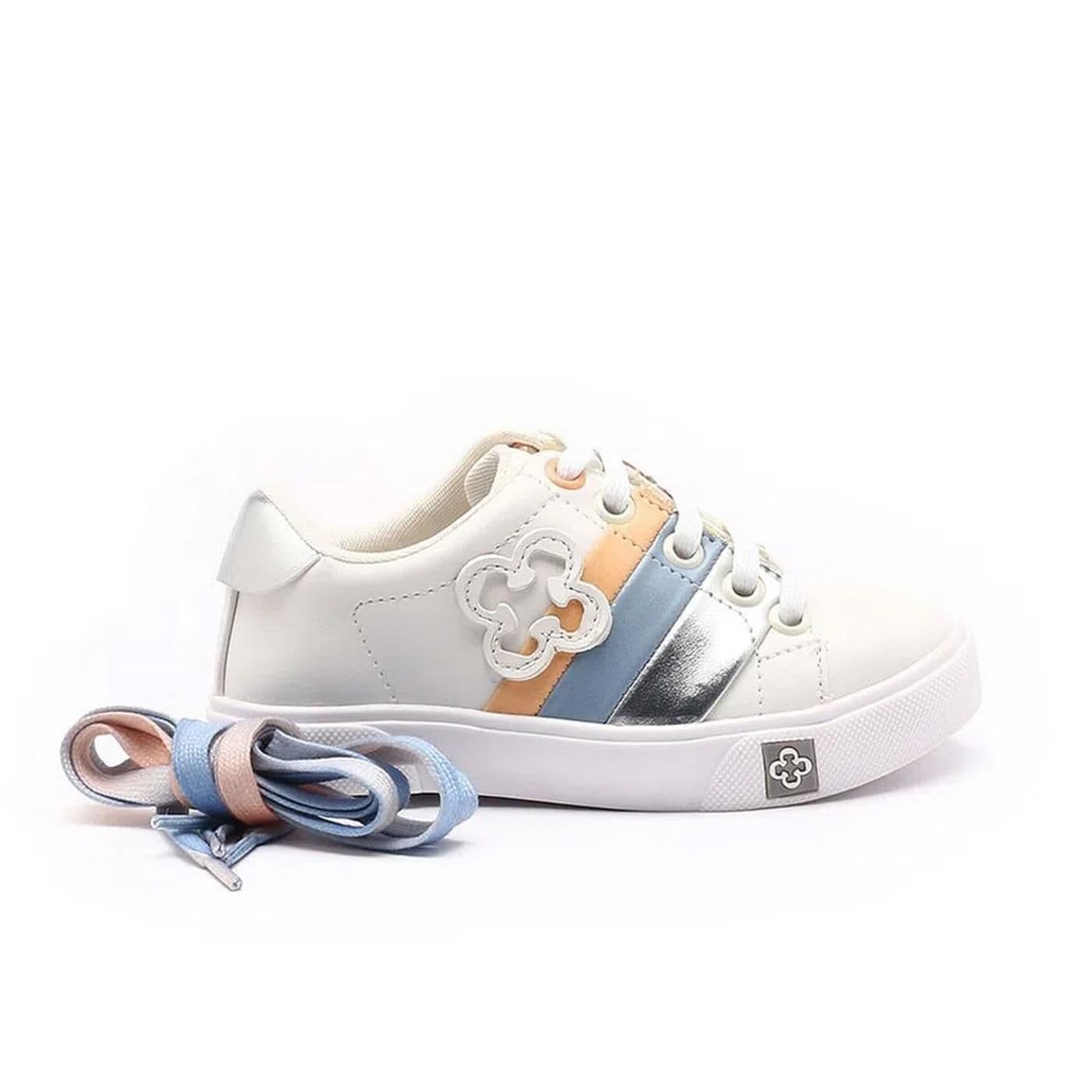 8000545-3 ZAPATILLA TENIS bianco/prata/mandarina/azul chiaro - image