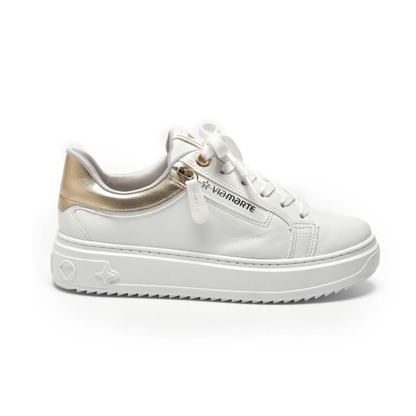 tenis casual  206-001-01 branco/gold - image