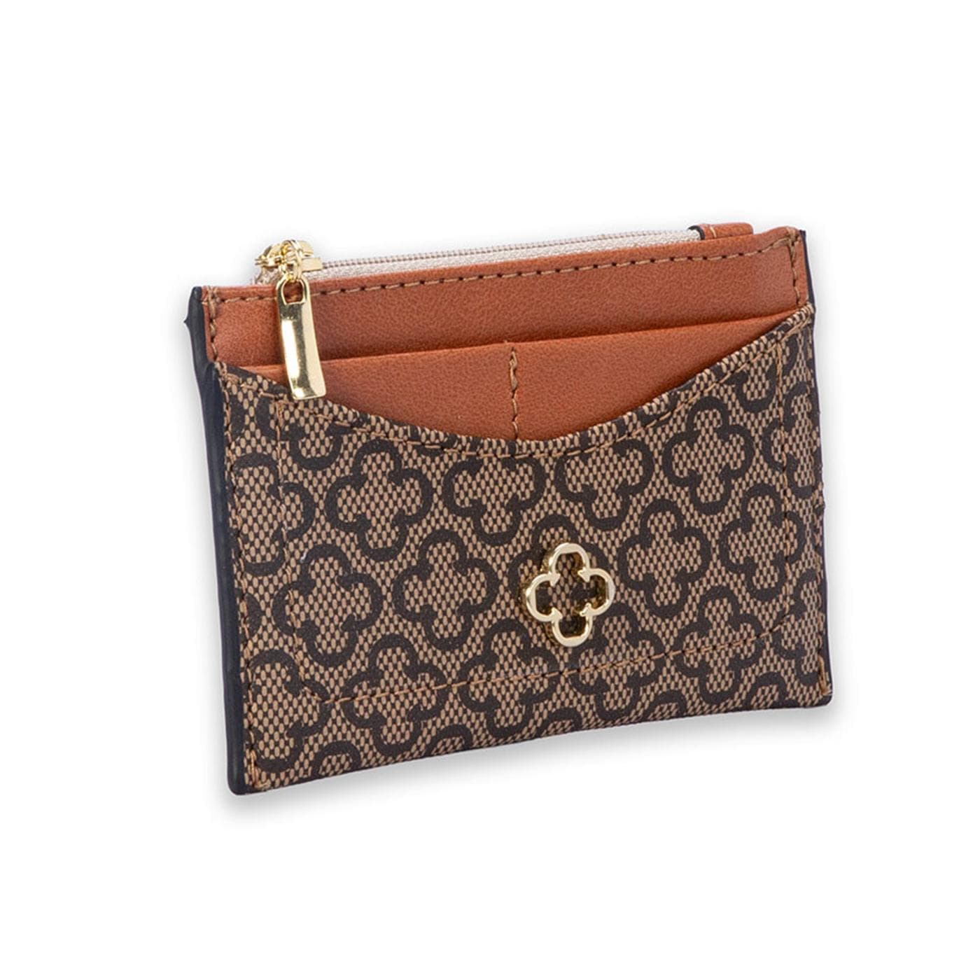 BILLETERA 7 caimi & liaison ind nocciola(camel) / banho ouro claro escovado - image