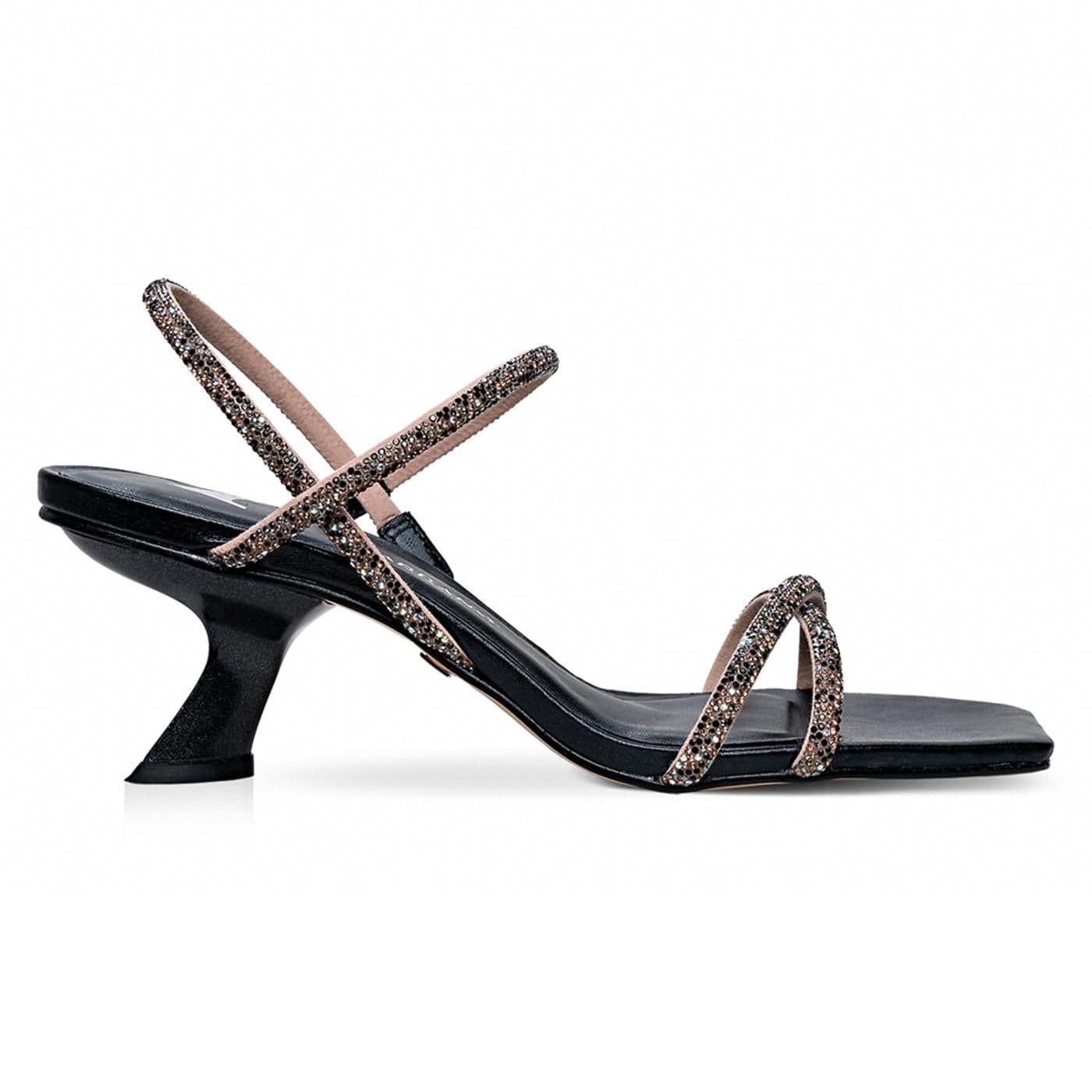 Sandalia de Tacon 681011 strass estelar/mestiço black
