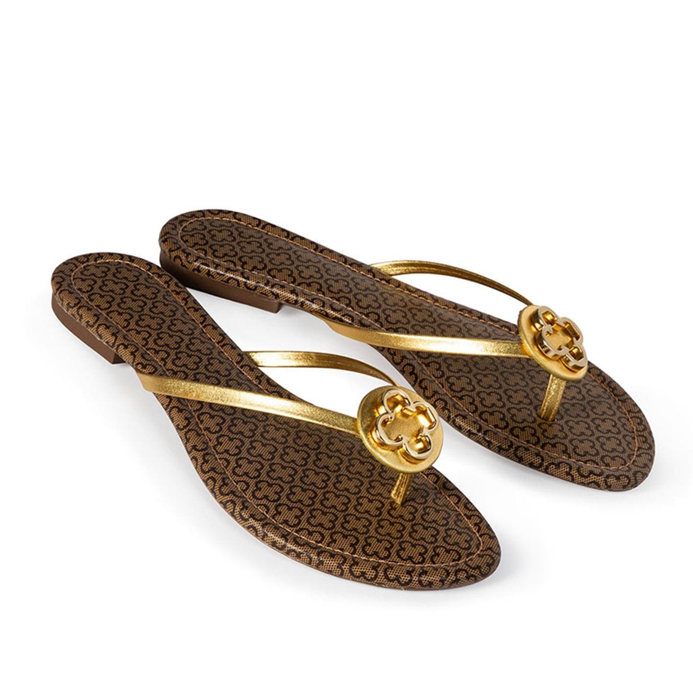 Sandalia 4010630 metaliz.ouro/maxi mon.bege - image