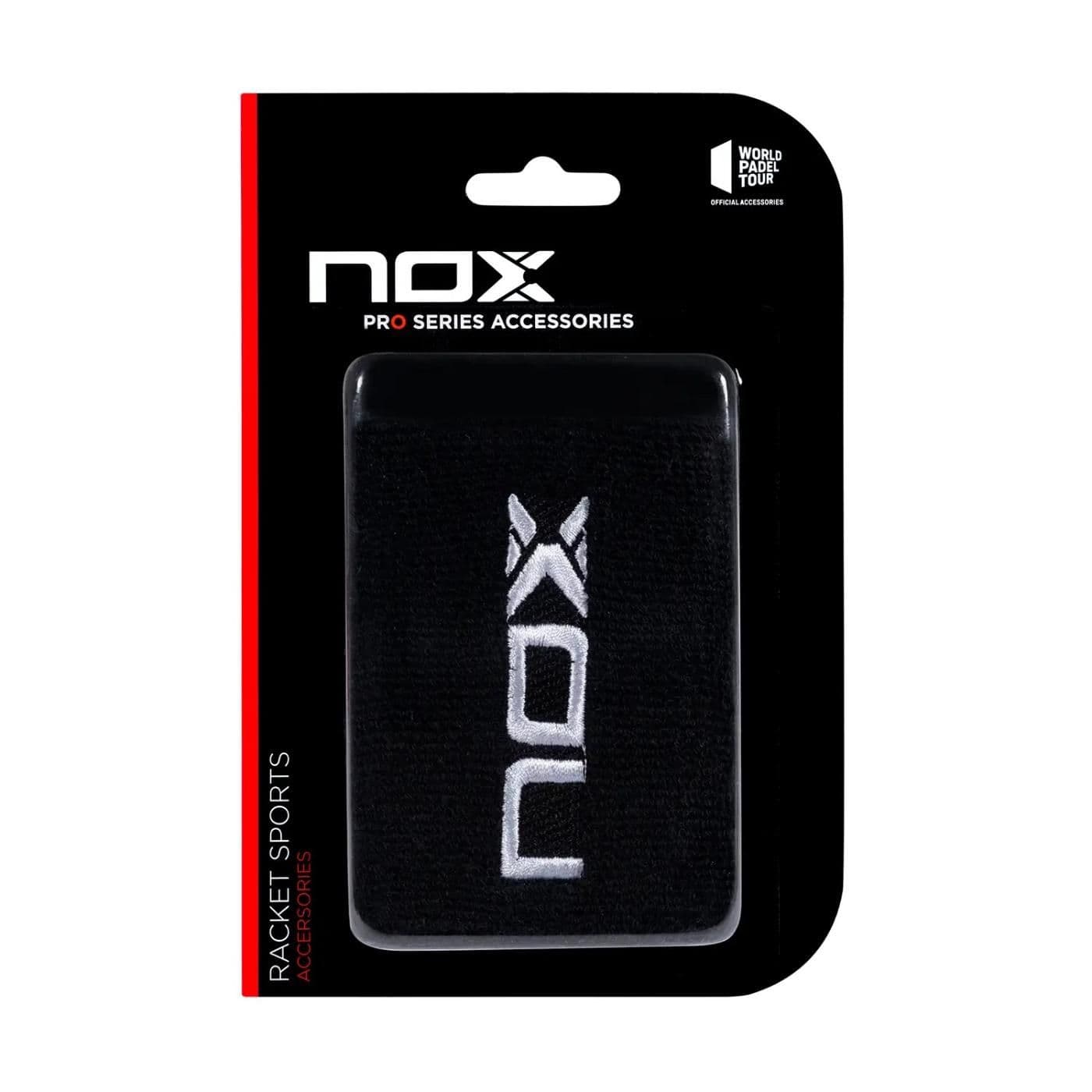 BLISTER (2 UDS) MUÑEQUERA NOX NEGRO LOGO BLANCO  image.