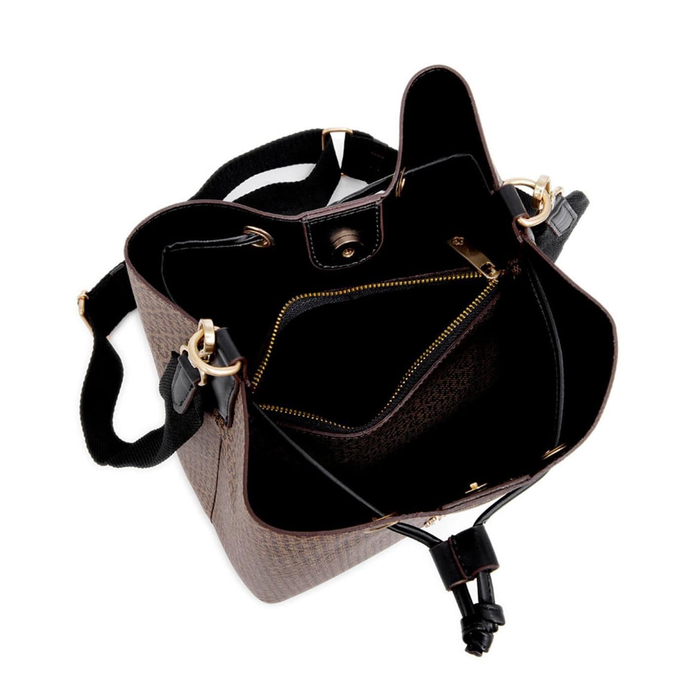 BOLSO 4604124 monog. bege/ preto/preto - image