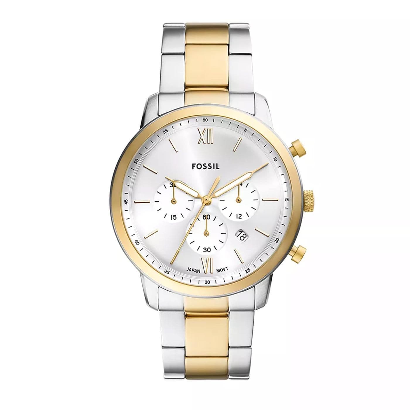 Reloj cronógrafo Neutra de acero inoxidable en dos tonos silver/gold