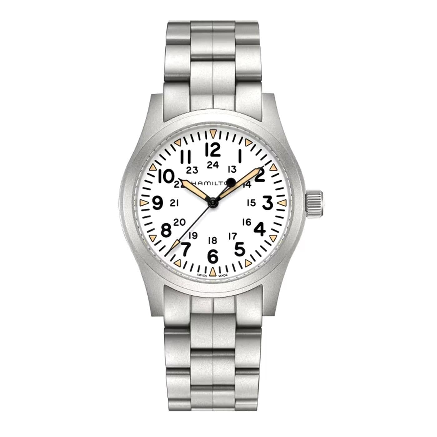 Khaki FieldMechanical 42mm silver/white image.