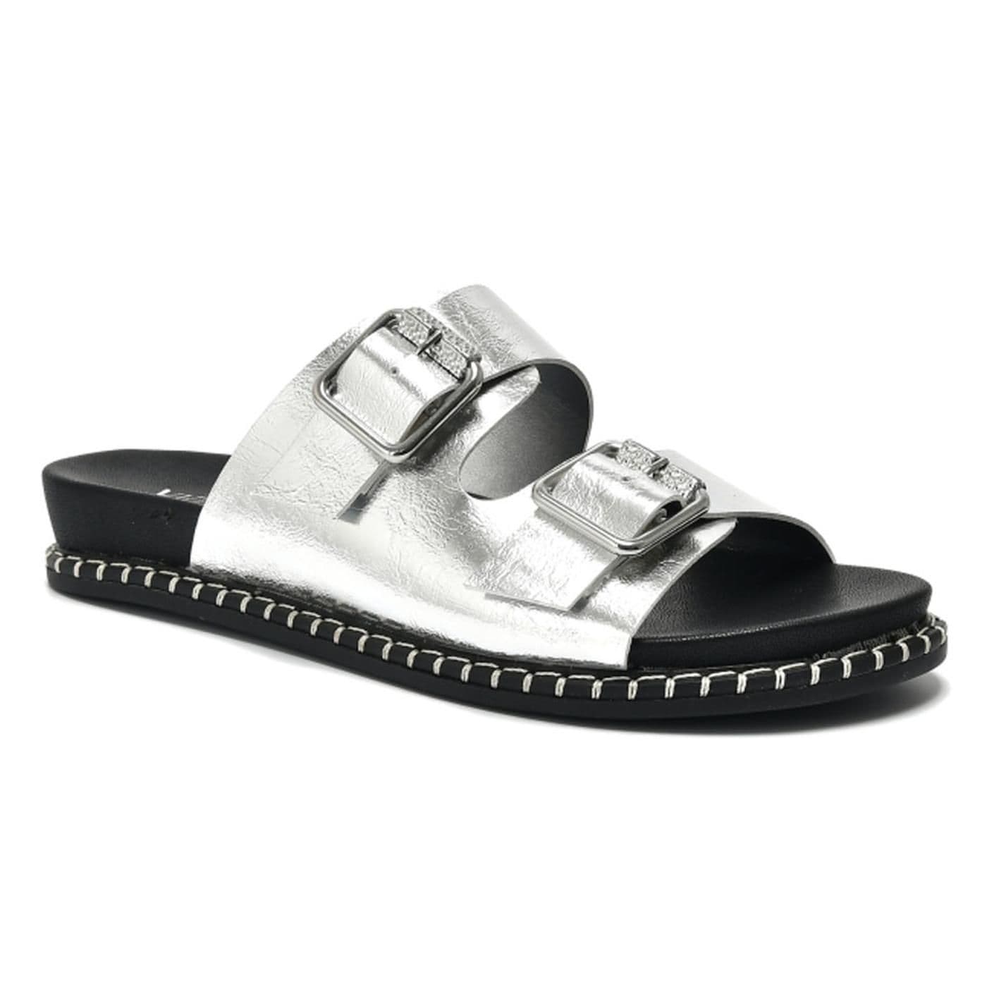 sandalia 175-001-01 prata/preto