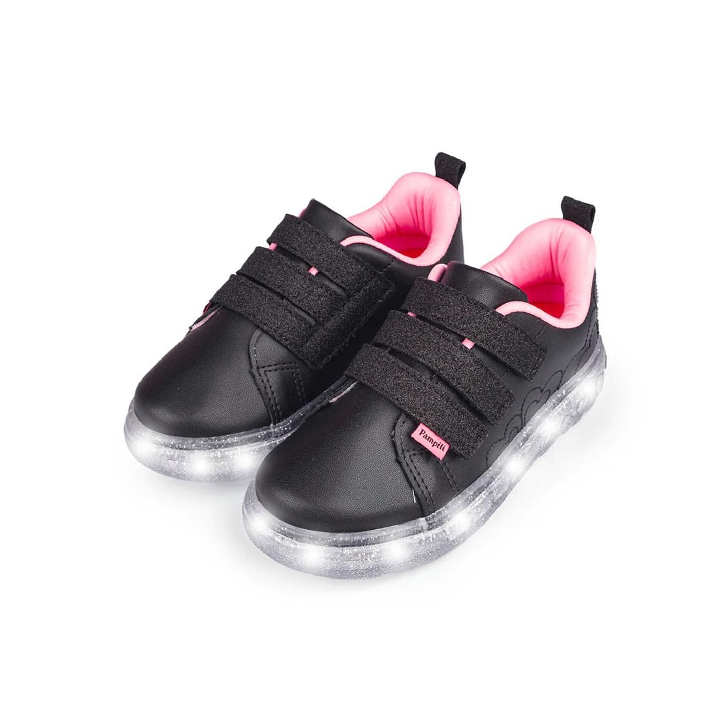 TENIS negro/luz neon rosa - image